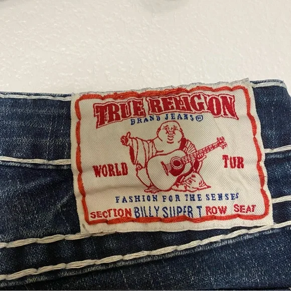 EUC True Religion Vintage Rollingwood Billy Super T White Big Stitch Size 27 - Picture 12 of 14